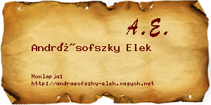 Andrásofszky Elek névjegykártya